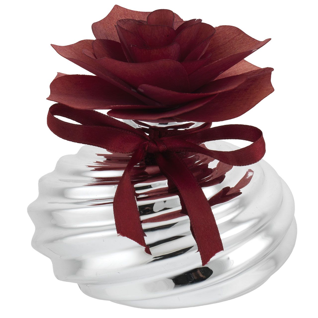 SFERA BASSA 110*75 CON DIFFUSORE ROSA IN LEGNO ROSSO